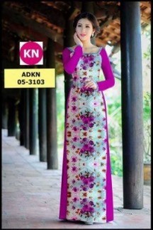 Vải áo dài in đẹp KN3103