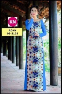 Vải áo dài in đẹp KN3103