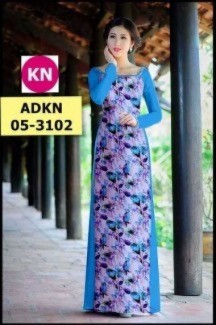 Mẫu vải áo dài in hình đẹp KN3102