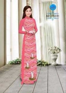 Vải áo dài in hình thuyền và biển AD 2758