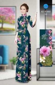 Vải áo dài Tươi như hoa AD B2660