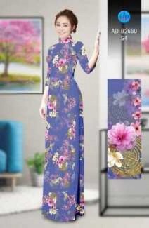 Vải áo dài Tươi như hoa AD B2660