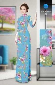 Vải áo dài Tươi như hoa AD B2660