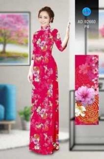 Vải áo dài Tươi như hoa AD B2660