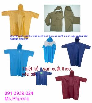 Áo mưa cánh dơi in logo giá rẻ tại quận tân phú, xưởng sản xuất áo mưa