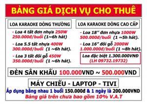 Bảng báo giá dịch vụ - LH 0294.386.5759