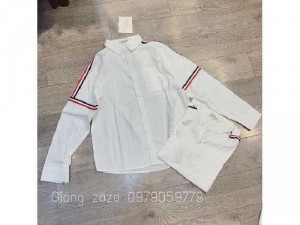 Áo sơmi phối màu tay áo