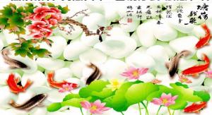 tranh gạch ốp tường cá chép phong thủy K891