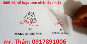 tem nhãn size, logo ép nhiệt