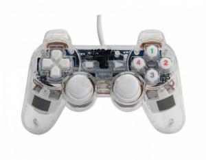 Tay game đôi rung 702D trong suốt, có đèn led