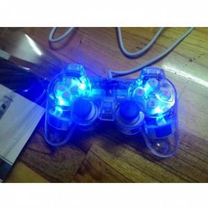 Tay game đôi rung 702D trong suốt, có đèn led