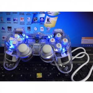 Tay game đôi rung 702D trong suốt, có đèn led