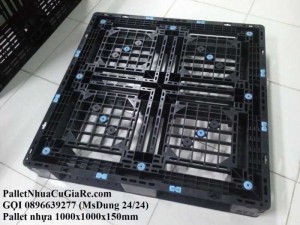 Giá pallet nhựa cũ 1000x1000x150mm - Gọi 0896639277 (24/24)