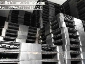 Pallet nhựa cũ 1100x1100x120mm (2 mặt) - Gọi 0896639277 (24/24)