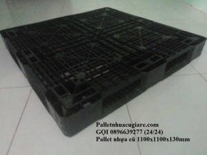 Pallet nhựa cũ 1100x1100x130mm - Gọi 0896639277 (24/24)