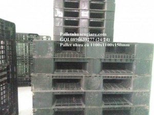 Mua pallet nhựa cũ 1100x1100x150mm - Gọi 0896639277 (24/24)