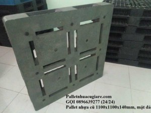Bán pallet nhựa cũ 1100x1100x150mm (mặt đá) - Gọi 0896639277 (24/24)