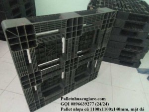 Mua pallet nhựa cũ 1100x1100x150mm (mặt đá) - Gọi 0896639277 (24/24)