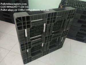 Pallet nhựa cũ 1100x1100x150mm (mặt đá) - Gọi 0896639277 (24/24)