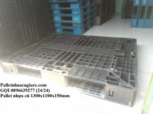 Giá pallet nhựa cũ 1300x1100x150mm - Gọi 0896639277 (24/24)