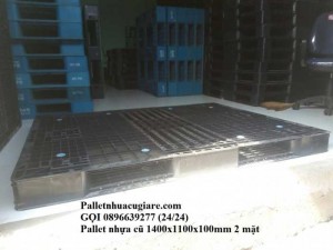 Giá pallet nhựa cũ 1400x1100x100mm (2 mặt) - Gọi 0896639277 (24/24)