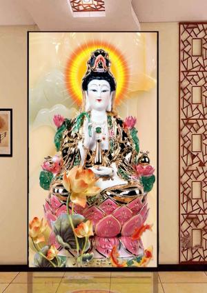 Tranh phật 3d tôn giáo - gạch tranh ốp tường
