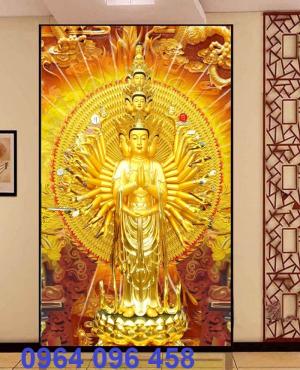 Gạch tranh 3d phật ngàn tay mắt