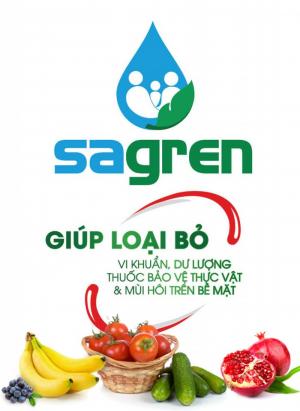 Nước rửa rau củ quả Sagren loại bỏ vi khuẩn, nấm mốc, dư lượng thuốc bảo vệ thực vật trên bề mặt, khử mùi hôi tanh...