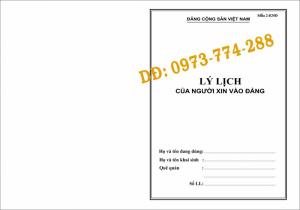 Cần xin hoặc hỏi địa chỉ mua Lý lịch của người xin vào Đảng