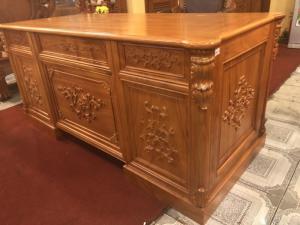 Bàn Làm Việc Cổ Điển Gỗ Gõ Đỏ 1m76 Sang Trọng.
