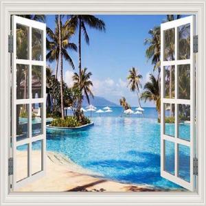 Tranh gạch 3d cửu sổ phòng khách
