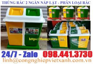 Thùng rác 2 ngăn phân loại