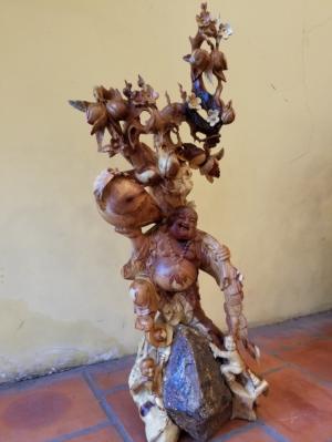 Tượng Phật Di Lặc Oãi Bao Tiền Gỗ Hương Việt Nam