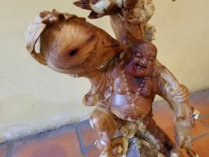 Tượng Phật Di Lặc Oãi Bao Tiền Gỗ Hương Việt Nam