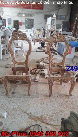khung sườn bàn ghế gỗ tân cổ điển