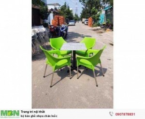 Bộ bàn ghế nhựa chân Inốc