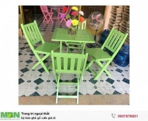 Bộ bàn ghế gỗ cafe giá rẻ
