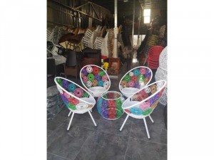 Bộ bàn ghế đồng tiền