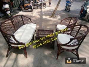 Bộ bàn ghế mây phòng khách phong cách Châu Âu