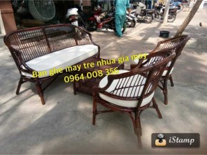 Bộ bàn ghế mây phòng khách phong cách Châu Âu