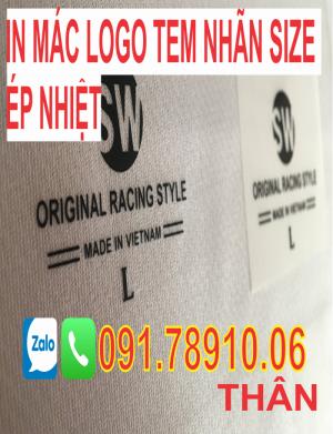 Nhãn size logo ép nhiệt