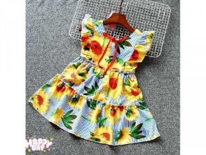 Váy sọc xanh hoa hướng dương