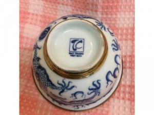 Bát sứ giả cổ song long viền đồng, men đẹp, già, đẹp hoàn hảo, ko tỳ vết, thích hợp cho trưng bày, sưu tầm