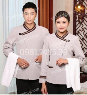 Địa chỉ may đồng phục buồng phòng - tạp vụ giá rẻ, in thêu sắc nét