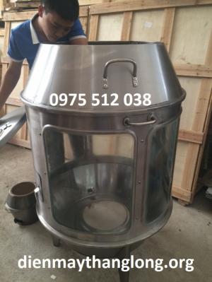 Lò quay gà vịt phi 80 dạng kính dùng than hoa