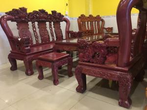 Bộ bàn ghế gỗ tự nhiên tay 12