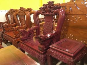 Bộ bàn ghế gỗ tự nhiên tay 12