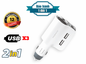 Sạc Điện Thoại Trên Ô tô 3 USB MAIMI CC302