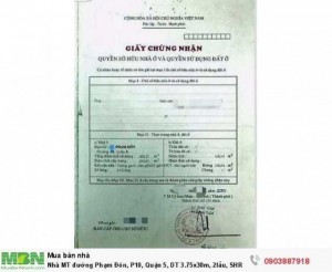 Nhà MT đường Phạm Đôn, P10, Quận 5, DT 3.75x30m, 2lầu, SHR