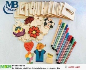 Bộ 50 khuôn gỗ vẽ hình - Đồ chơi giáo dục vô cùng độc đáo
